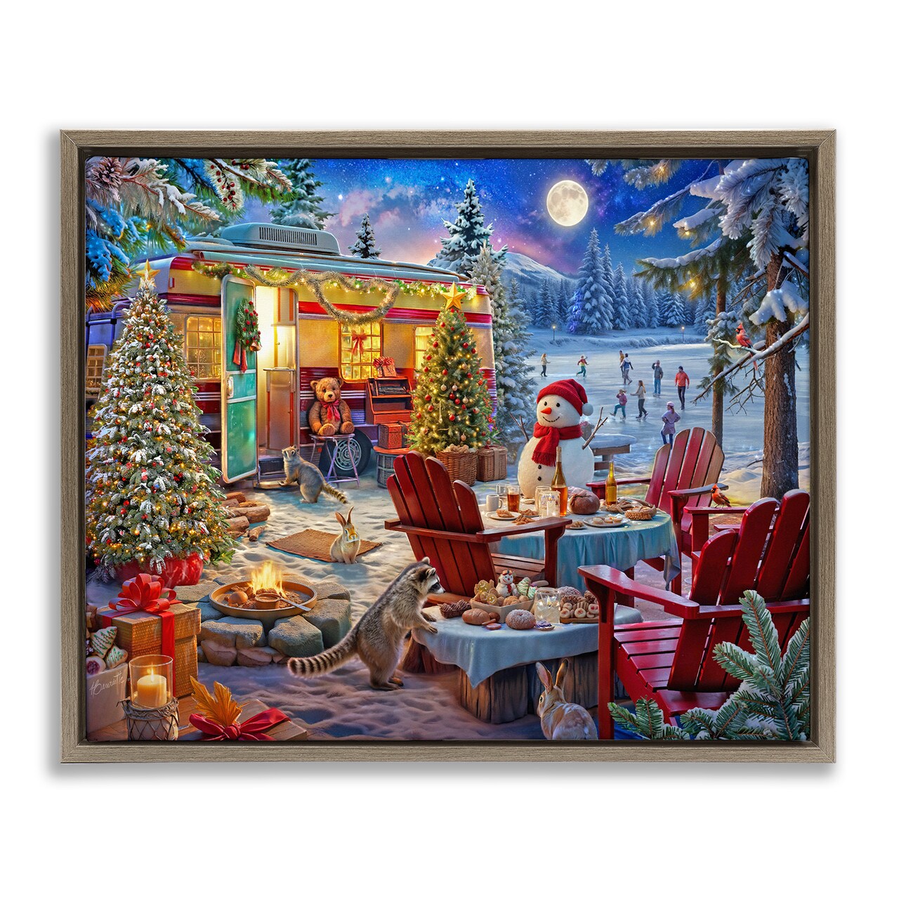 Stupell Industries Winter Holiday Camper Party Floating Frame, design by Henriette Chinaglia